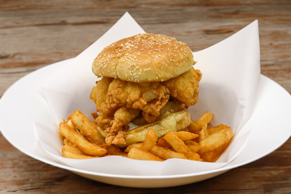 Fish Sandwich with French Fries