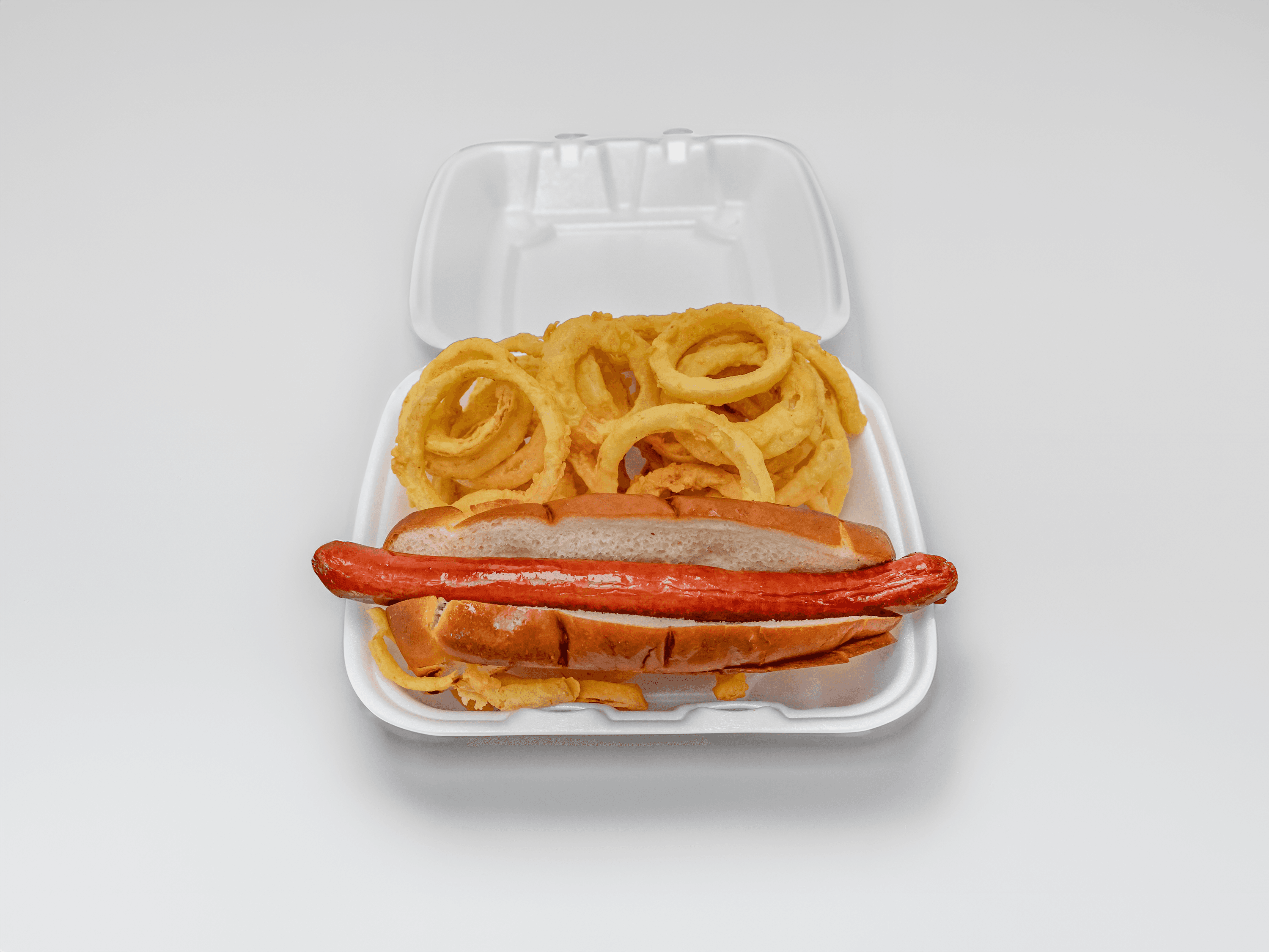 Hot Dog with Onion Rings